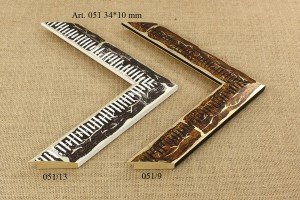 Rėmelio profilis 051.13 051.9: natūralios medienos ir tamsiai pilkas, plotis 34 mm, 2 spalvų variantai