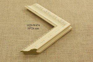 Rėmelio profilis 1029-W474: kreminis ir natūralios medienos, plotis 39 mm