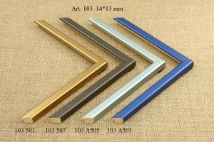 Rėmelio profilis 103 501 507 A505 A503: natūralios medienos ir šviesiai rudas, plotis 14 mm, 4 spalvų variantai