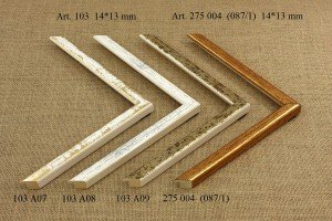Rėmelio profilis 103 A07 A08 A09 087.1: tamsiai auksinis, tamsiai rudas, natūralios medienos ir bronzinis, 4 spalvų variantai