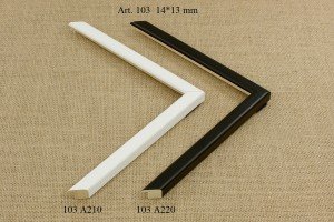 Rėmelio profilis 103 A210 A220: juodas ir kreminis, plotis 14 mm, 2 spalvų variantai