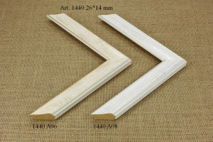 Rėmelio profilis 1440 A06 , 1440 A08: baltas ir kreminis, plotis 26 mm, 2 spalvų variantai