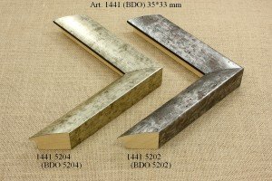 Rėmelio profilis 1441 5204 (BDO.5204) , 1441 5205 (BDO.5202): sidabrinis ir natūralios medienos, 2 spalvų variantai