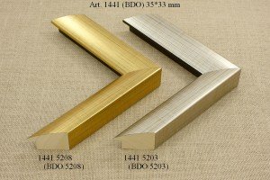 Rėmelio profilis 1441 5208 (BDO.5208) , 1441 5203 (BDO.5203): kreminis ir šviesiai auksinis, plotis 35 mm, 2 spalvų variantai