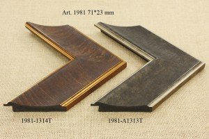 Rėmelio profilis 1981-1314T , 1981-A1313T: pilkas ir rudas, plotis 71 mm, 2 spalvų variantai