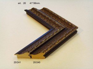 Rėmelio profilis 20 (241,240): tamsiai rudas, plotis 41 mm, 2 spalvų variantai