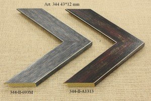 Rėmelio profilis 344-II-693M , 344-II-A1313: tamsiai pilkas ir pilkas, plotis 43 mm, 2 spalvų variantai