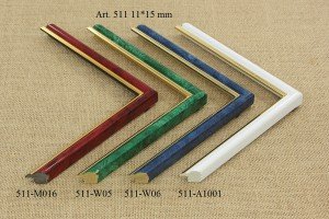 Rėmelio profilis 511-M016 , 511-W05 , 511-W06 , 511-A1001: baltas, bronzinis, žalias ir bordo spalvos, 4 spalvų variantai