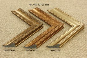 Rėmelio profilis 600-20091 , 600-V3111 , 600-G291: tamsiai auksinis, plotis 35 mm, 3 spalvų variantai