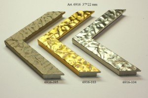 Rėmelio profilis 6916: natūralios medienos ir šviesiai auksinis, plotis 37 mm, 3 spalvų variantai
