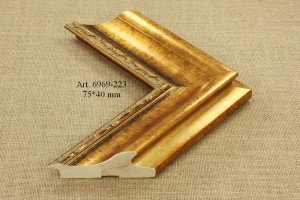 Rėmelio profilis 6969-223: tamsiai auksinis ir auksinis, plotis 75 mm