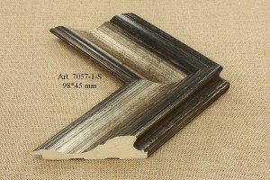 Rėmelio profilis 7057-1-S: tamsiai pilkas ir juodas, plotis 98 mm