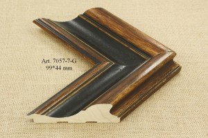 Rėmelio profilis 7057-7-G: juodas ir rudas, plotis 99 mm