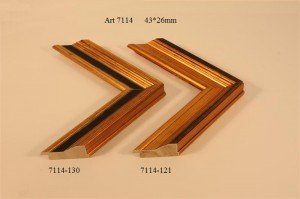 Rėmelio profilis 7114: tamsiai rudas ir oranžinis, plotis 43 mm, 3 spalvų variantai