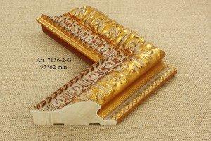 Rėmelio profilis 7136-2-G (P7136-2-G): auksinis ir šviesiai rudas, plotis 97 mm