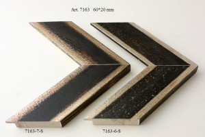 Rėmelio profilis 7163 (1): juodas ir tamsiai pilkas, plotis 60 mm, 2 spalvų variantai