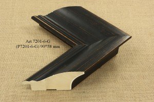 Rėmelio profilis 7201-6-G ( P7201-6-G ): juodas, plotis 90 mm
