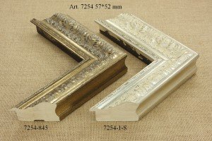 Rėmelio profilis 7254-845 , 7254-1-S: kreminis ir natūralios medienos, plotis 57 mm, 2 spalvų variantai