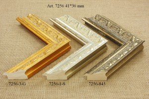 Rėmelio profilis 7256-3-G , 7256-1-S, 7256-845: natūralios medienos ir kreminis, plotis 41 mm, 3 spalvų variantai