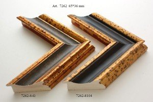 Picture frame moulding 7262 (2): bronze and brown, 65 mm wide, 2 colour variants