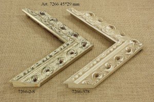 Picture frame moulding 7266-2-S , 7266-378: natural wood, 45 mm wide, 2 colour variants