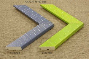 Picture frame moulding 7337-608 , 7337-606: yellow and grey, 39 mm wide, 2 colour variants