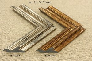 Rėmelio profilis 751-S255 , 751-09599: tamsiai auksinis, plotis 54 mm, 2 spalvų variantai