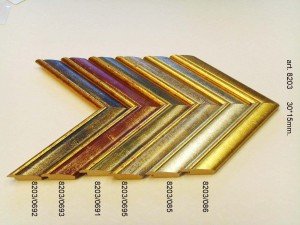 Rėmelio profilis 8203: bronzinis ir natūralios medienos, plotis 30 mm, 6 spalvų variantai