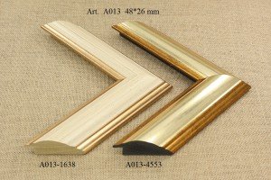 Rėmelio profilis A013-1638 4553: natūralios medienos ir kreminis, plotis 48 mm, 2 spalvų variantai