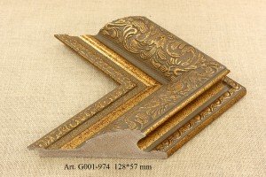 Rėmelio profilis G001-974: tamsiai auksinis, plotis 128 mm