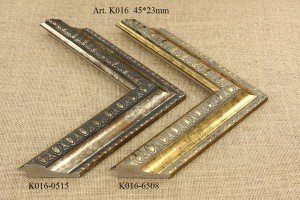Rėmelio profilis K016-0515 6508: natūralios medienos ir tamsiai pilkas, plotis 45 mm, 2 spalvų variantai