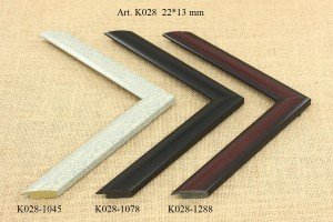 Rėmelio profilis K028-1045 1078 1288: tamsiai rudas, natūralios medienos ir juodas, plotis 22 mm, 3 spalvų variantai