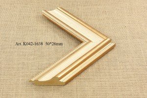 Rėmelio profilis K042-1638: kreminis ir natūralios medienos, plotis 50 mm