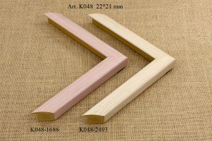 Rėmelio profilis K048-1688 2493: bronzinis ir natūralios medienos, plotis 22 mm, 2 spalvų variantai