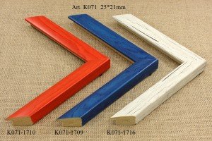 Rėmelio profilis K071-1710 1709 1716: kreminis, mėlynas ir raudonas, plotis 25 mm, 3 spalvų variantai
