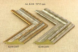Rėmelio profilis K108-2457 2456: natūralios medienos, plotis 70 mm, 2 spalvų variantai
