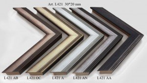 Rėmelio profilis L421: juodas, pilkas ir šviesiai pilkas, plotis 30 mm, 5 spalvų variantai