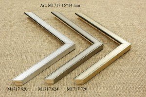 Rėmelio profilis M1717.620 , M1717.624 , M1717.720: sidabrinis, plotis 15 mm, 3 spalvų variantai