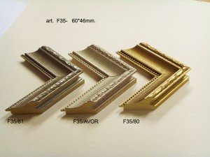 Rėmelio profilis f35: rudas, tamsiai auksinis ir bronzinis, plotis 60 mm, 3 spalvų variantai